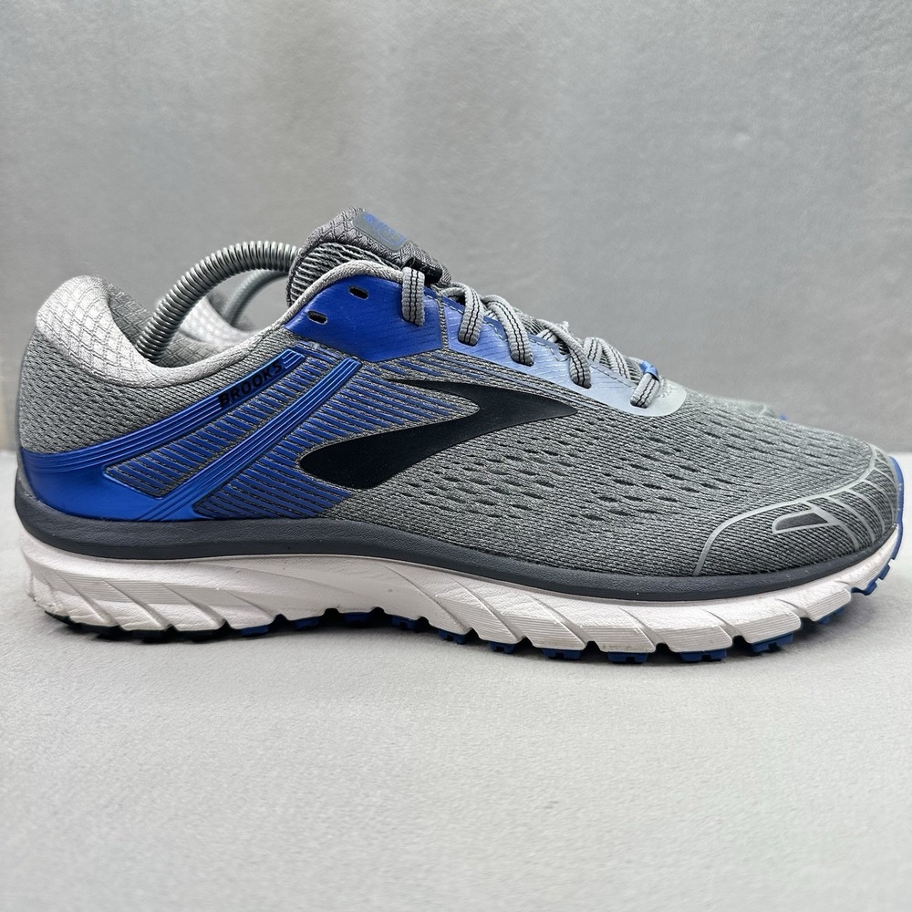 Mens Size 11 (2E) Brooks Adrenaline GTS 18 Shoes Gray / Blue Running Sneakers